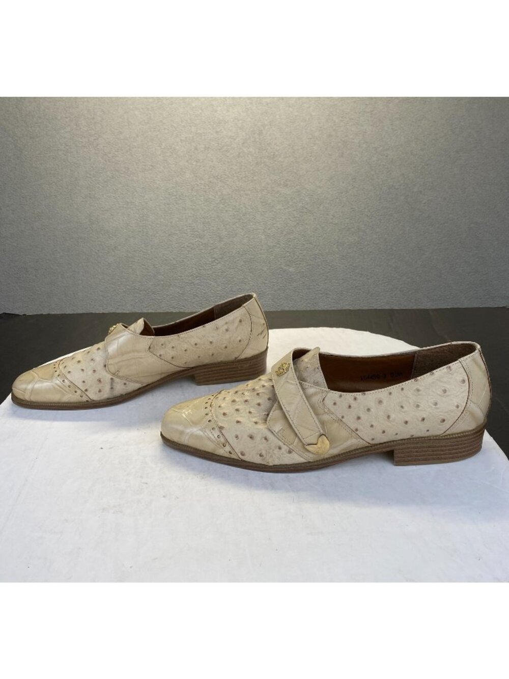 Giorgio Brutini Dress Shoes Men 9.5M Genuine  Ostrich Leather Loafers,Vintage